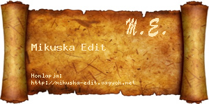 Mikuska Edit névjegykártya